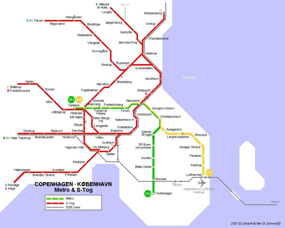 Kart Danimarka metro 