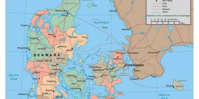 Ətraflı xəritəsi Danimarka